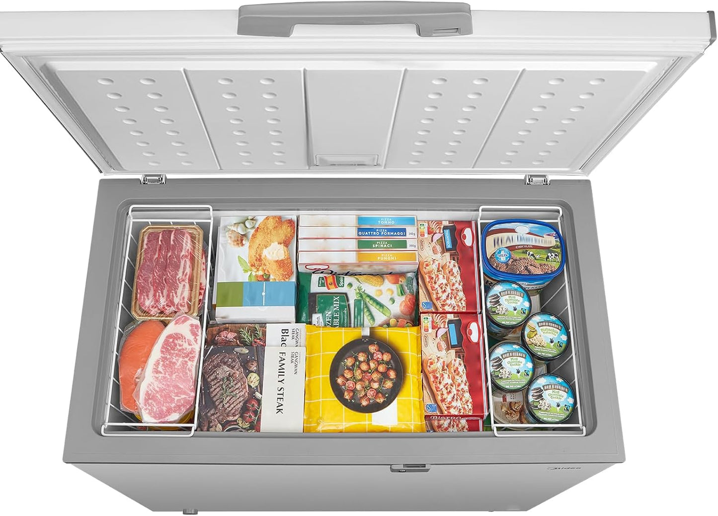 Midea 345L Gross & 249L Net Capacity Single Door Chest Freezer, Low Frost, High Energy Efficiency Cooling System, Adjustable Temperature, Silent Operation Ideal for Home & Restaurants - MDRC345FZE01AE