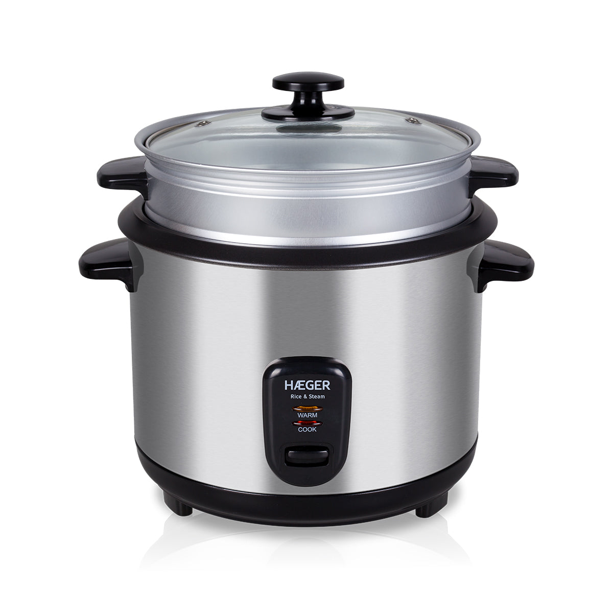 Electric Rice Cooker HAEGER Rice Steam – 1.8 L, 700W, Stainless Steel