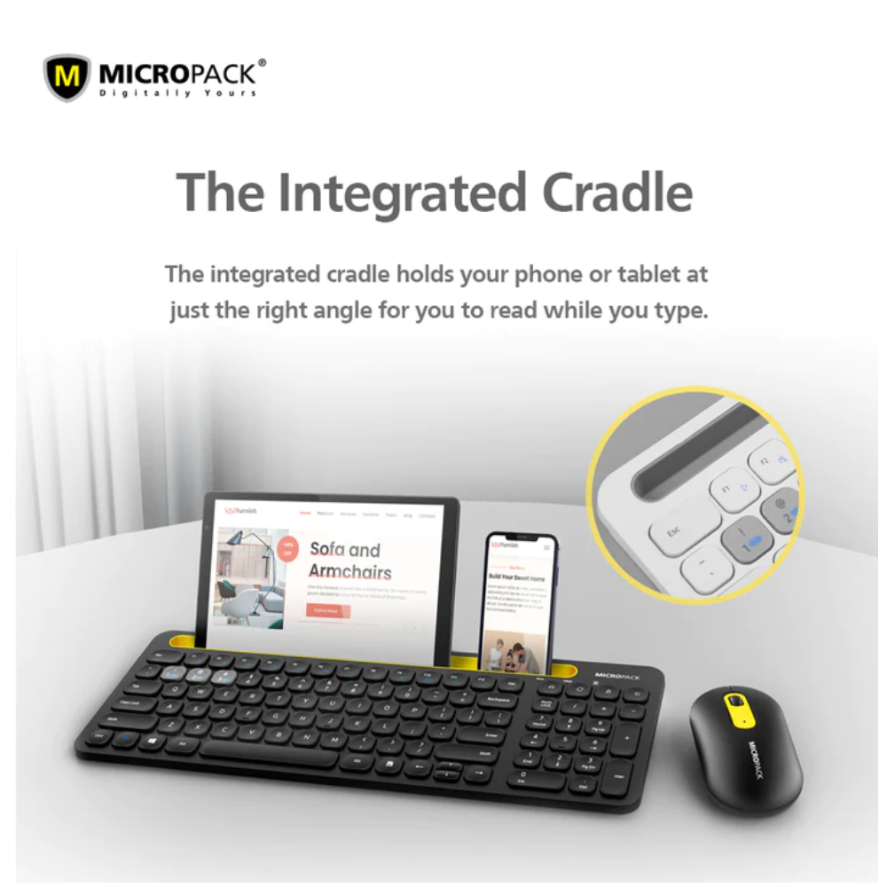 Micropack - Keyboard & Mouse KM-238W - Wireless - 3 Colors