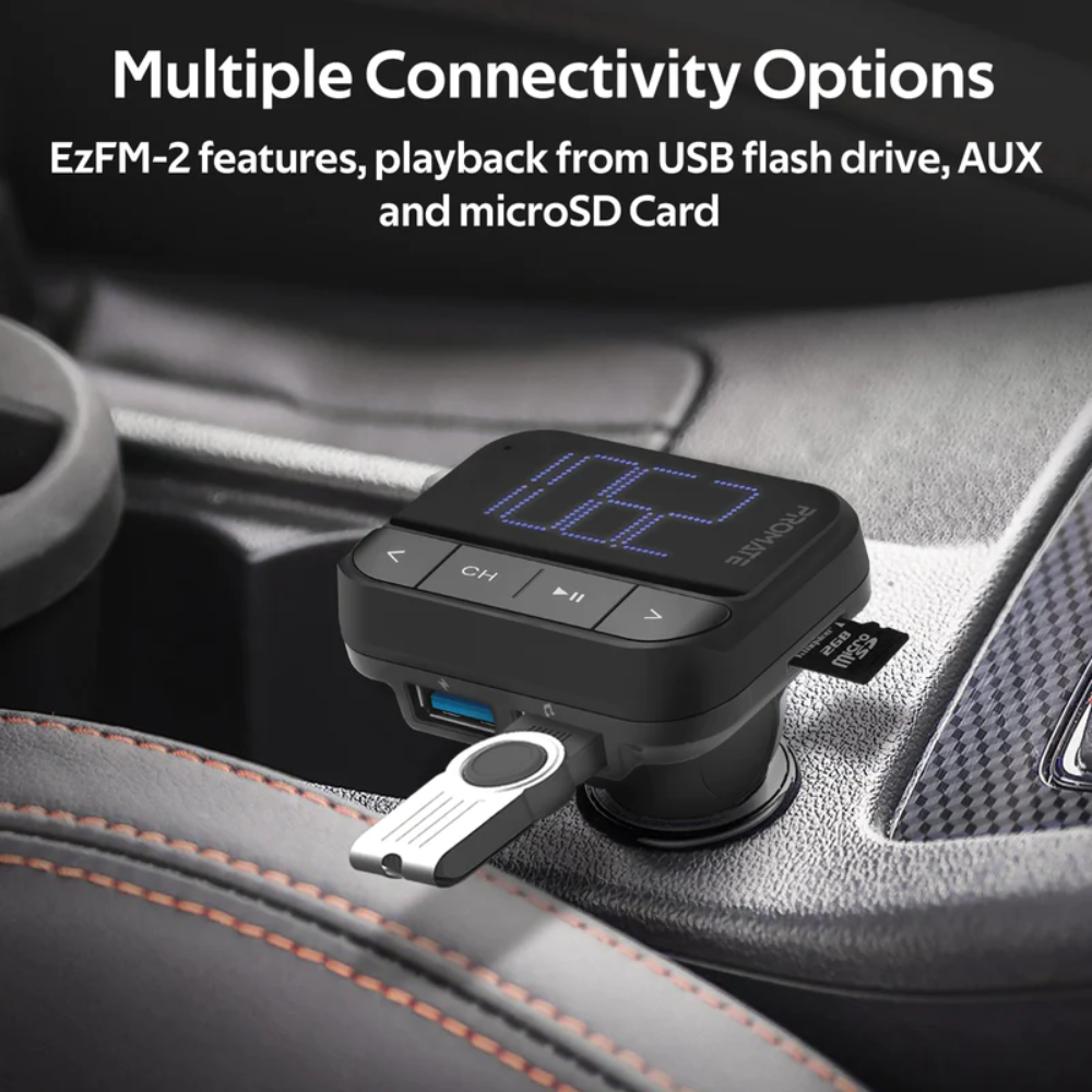 Promate - EzFM-2 - In-Car FM Transmitter with Dual USB Ports