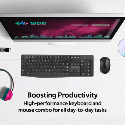 Promate - Wireless Keyboard and Mouse Comb - Ergonomic Super-Slim