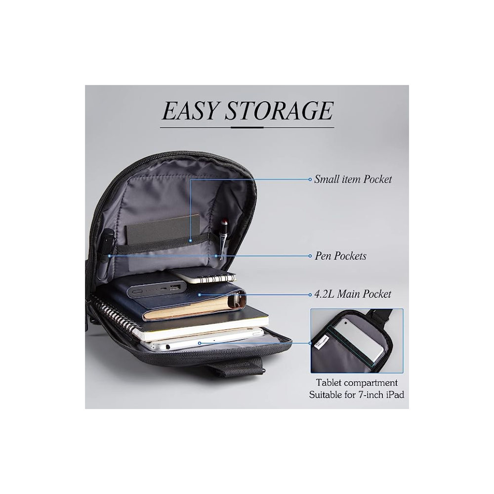 Kingsons - Sling Backpack - Black