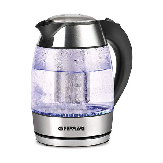 G3Ferrari G10066, BolleBlu Electric Glass Kettle and Teapot for Infusion Teas 1.8 Litre - Black