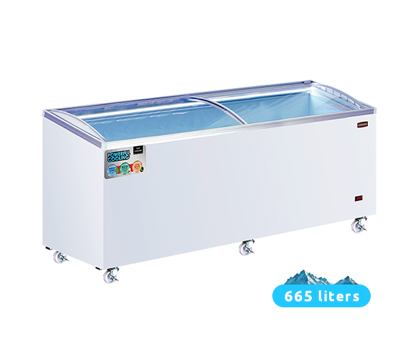 Concord FR2200 Chest Freezer / Two Inclined Curved Sliding Glass Doors