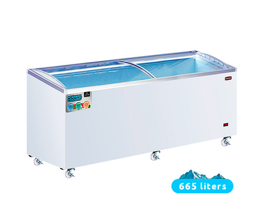 Concord FR2200 Chest Freezer / Two Inclined Curved Sliding Glass Doors