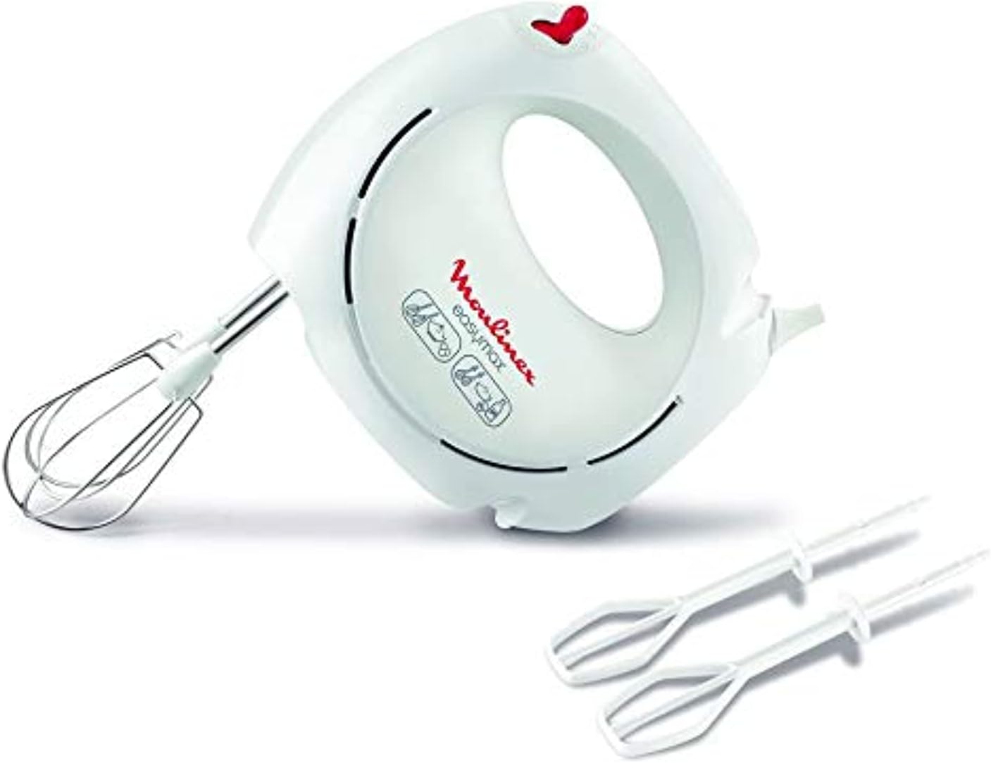 MOULINEX Hand Mixer | Easy Max Hand Mixer | 200 W | 5 speeds | White | Plastic/Stainless Steel | 2 Years Warranty | HM250127