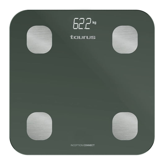 Taurus Inception Connect Smart Bathroom Scale, Bluetooth Connectivity, App Taurus Connect, Multiple Measurements such as:% Body Fat,% Muscle Mass,% Bone Mass
