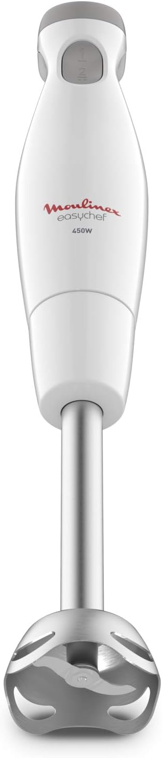 Moulinex Easychef DD4511 Hand Blender, 450 W, 2 Speed Levels, Zelkrom Blades, White