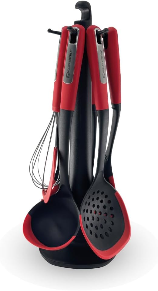 Mueller kitchen MK-1611 7 Pcs Silicon Utensil Set With Rotating Stand