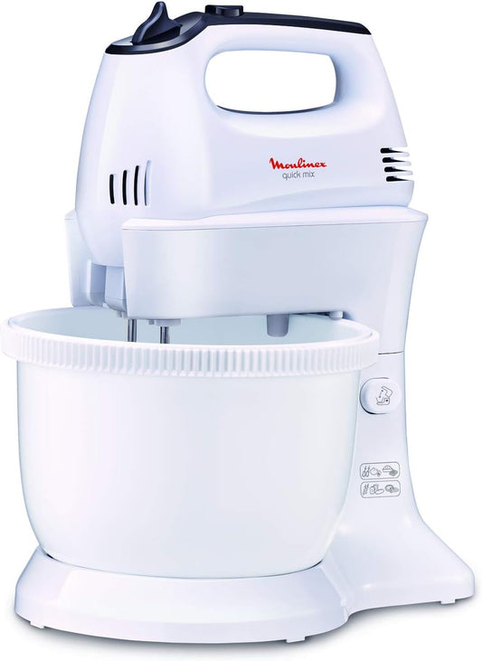 MOULINEX Hand Mixer | Quick Mix with Plastic Bowl | 300 W | 5 speeds and Turbo Function | for quick mixing and fast and perfect cake mix