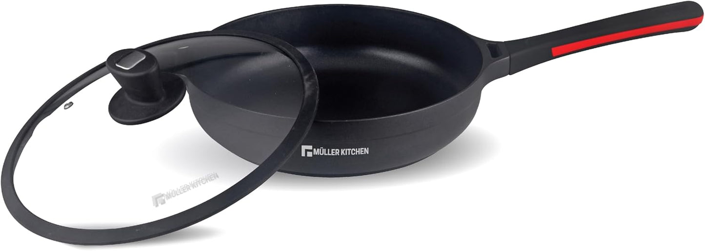 Mueller kitchen Mk-3028 28cm everyday die-cast Deep Fry Pan with Cover