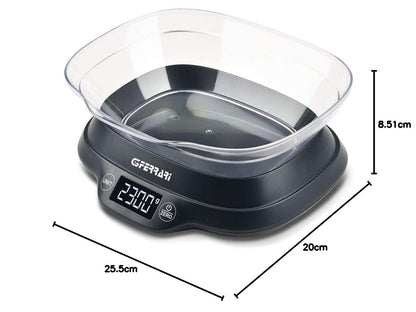 G3 Ferrari G20093 Kitchen Scale, 1 g/5 kg, 1.2 L Bowl
