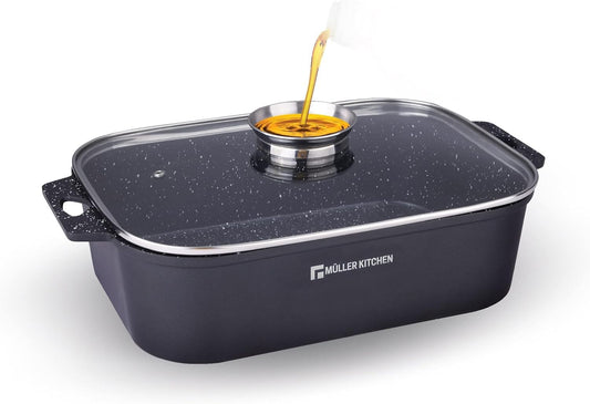 Mueller kitchen MK-3030 35cm die-cast Roasting Pan with Aroma Cover