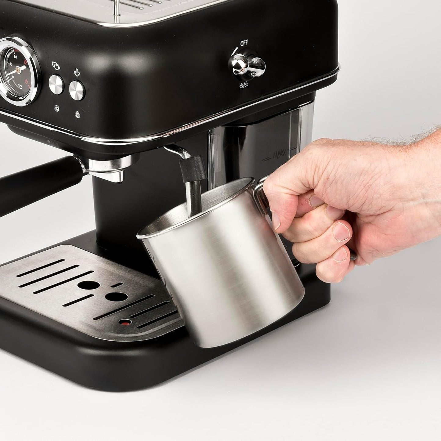 G3 Ferrari G10188 Alchimia Espresso Coffee Machine, 15 Bar, Compatible with Pods and Coffee Powder, Cappuccinator, 3 Stainless Filters, 1.2L Tank