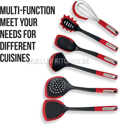 Mueller kitchen MK-1611 7 Pcs Silicon Utensil Set With Rotating Stand