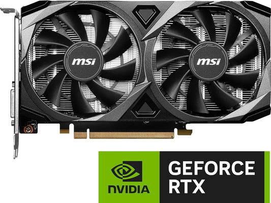 MSI Gaming GeForce RTX 3050 8GB GDRR6 Boost Clock: 1807 MHz 128-Bit HDMI/DP PCIe 4 Torx Twin Fans Ampere OC Graphics Card (RTX 3050 Ventus 2X XS 8G OC)