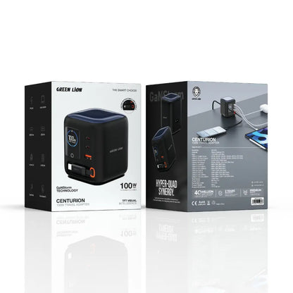 Green Lion Centurion 100W GaN Travel Adapter - Black