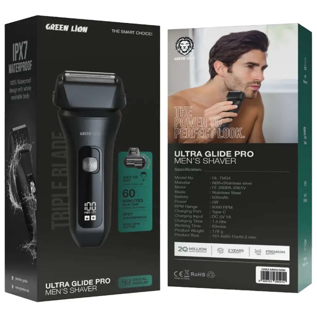 Green Lion Ultra Glide Pro Men's Shaver - Black