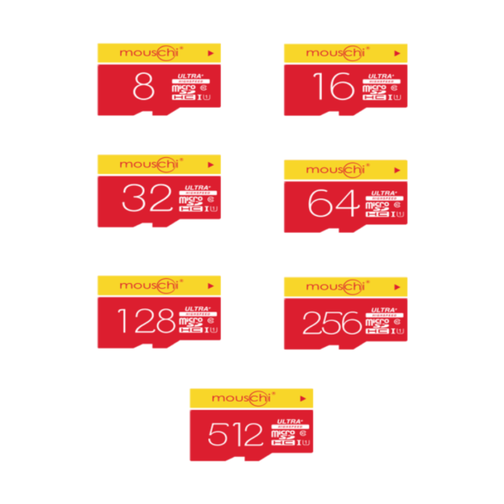 Mouschi - Micro SD Card Ultra - 8, 16, 32, 64, 128, 256, 512 GB