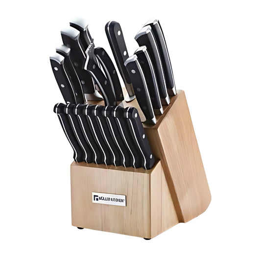 Mueller kitchen MK-2815 15 Pcs German SS knife set With Wooden Block