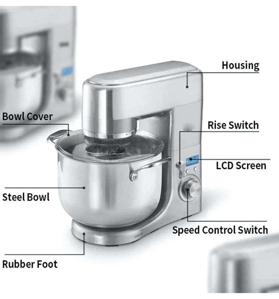 Muller kitchen MK-6043 Stand Mixer 10L 1500W Die Cast Aluminum