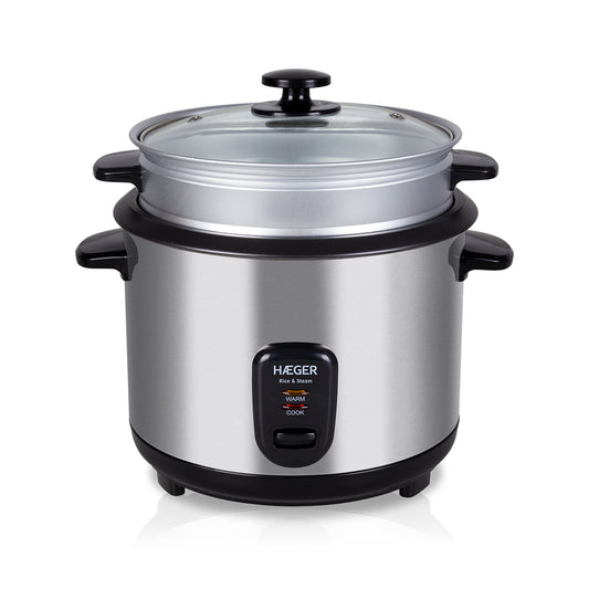 Electric Rice Cooker HAEGER Rice Steam – 1.8 L, 700W, Stainless Steel