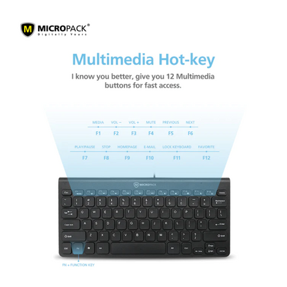 Micropack - Keyboard K-2208STL - Wired Mini