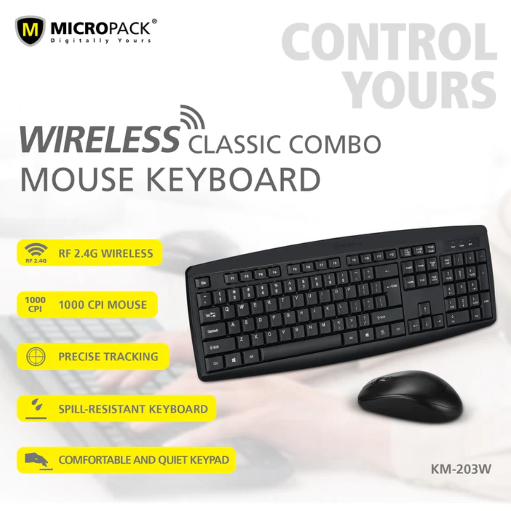 Micropack - Keyboard & Mouse KM-203W - Wireless
