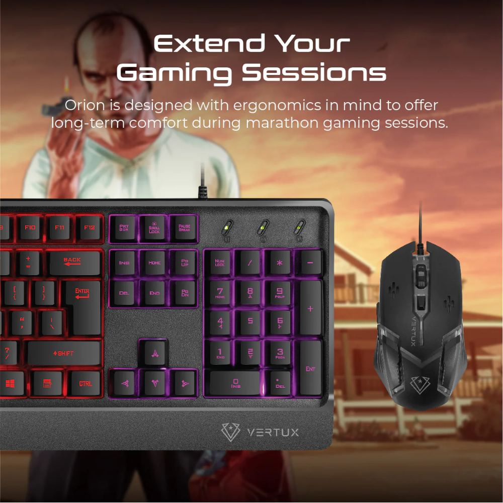 Vertux - Orion - Wired Gaming Keyboard & Mouse