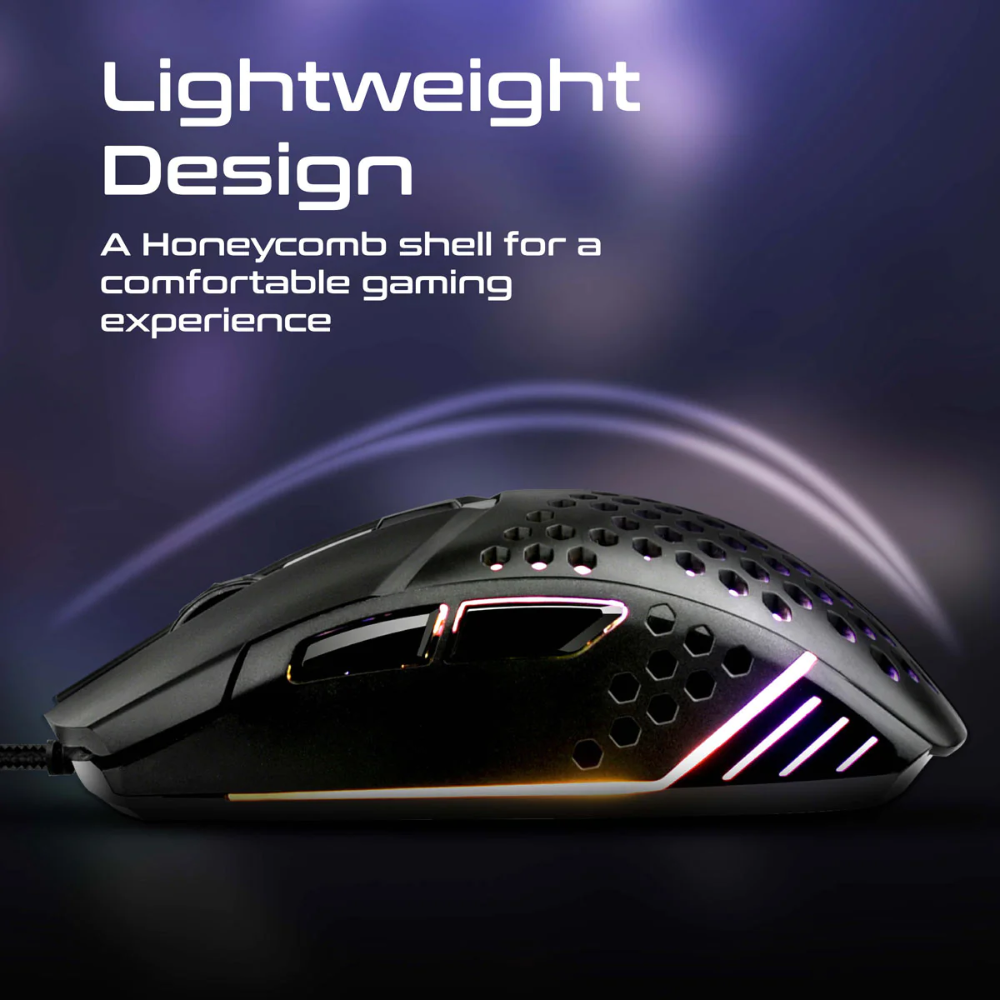 Vertux - Katana - 6 Buttons Hex-Shell Wired RGB Gaming Mouse