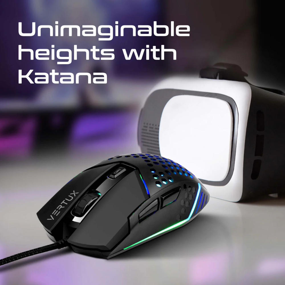 Vertux - Katana - 6 Buttons Hex-Shell Wired RGB Gaming Mouse
