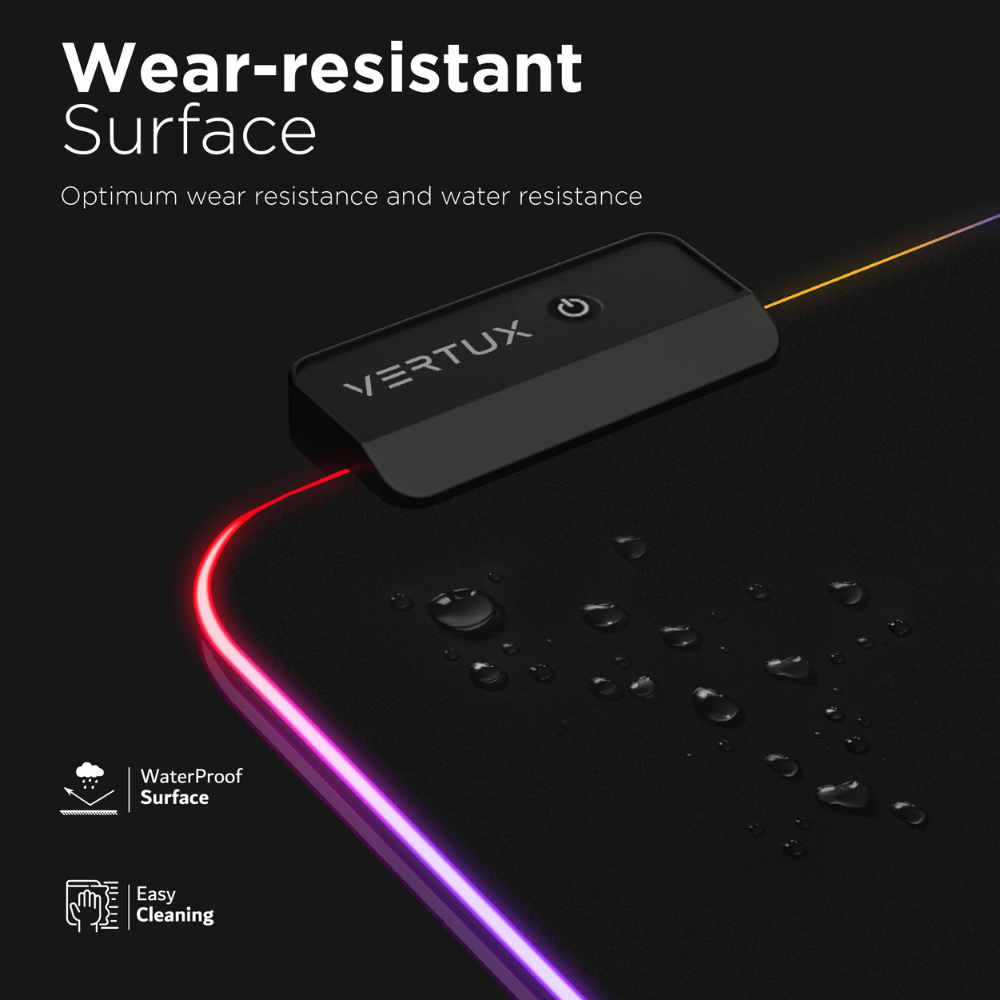 Vertux - SwiftPad-XL - Game Immersion™ Smooth Scrolling RGB LED Gaming Mouse Pad