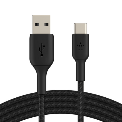 Belkin - BoostCharge - Braided USB-C to USB-A Cable (1m / 3.3ft, Black)