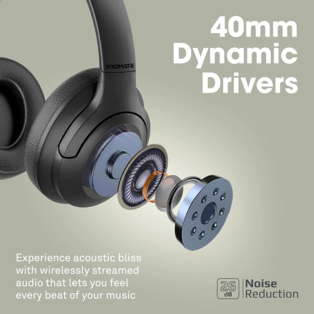 Promate - ANC High-Fidelity Stereo Wireless Headphones