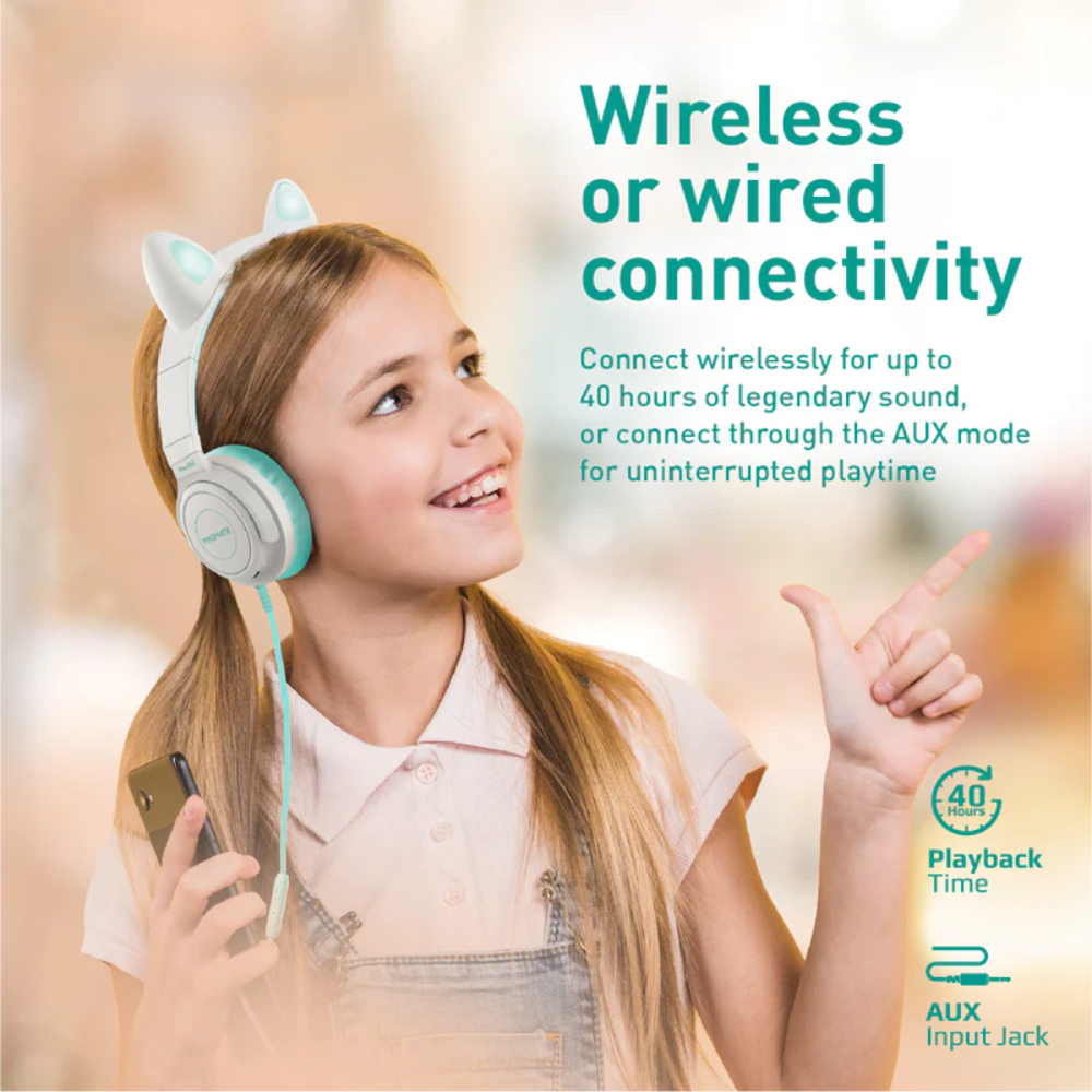 Promate - KidSafe Kawaii Style Wireless Kids Headset