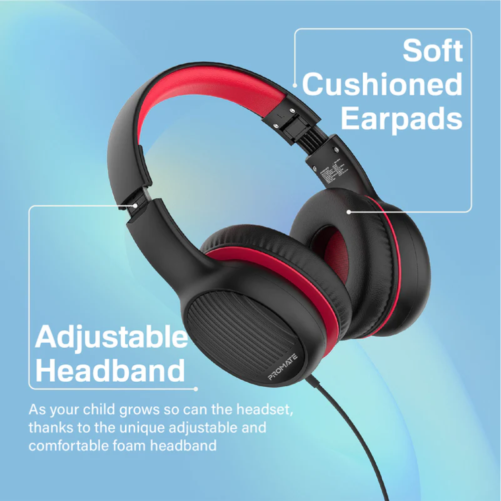 Promate - Over-Ear Hi-Definition SafeAudio™ Wired Headset