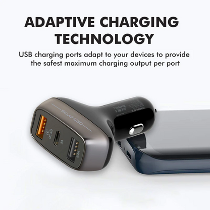 Promate - Scud-C30 - 30W car charger with QC3.0 and 3A USB-C port