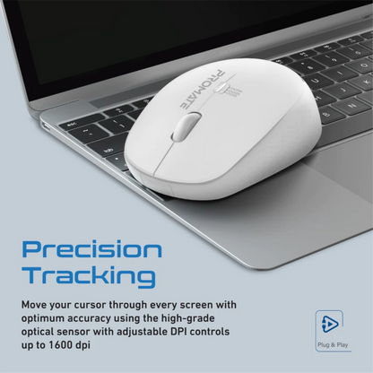 Promate - Tracker - 1600DPI MaxComfort® Ergonomic Wireless Mouse
