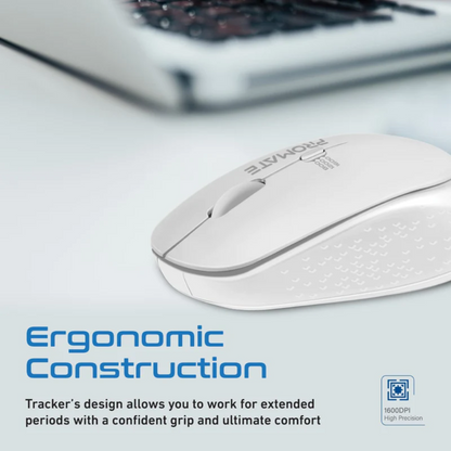 Promate - Tracker - 1600DPI MaxComfort® Ergonomic Wireless Mouse