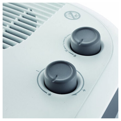 Delonghi - Table Top Fan Heater - White/Grey