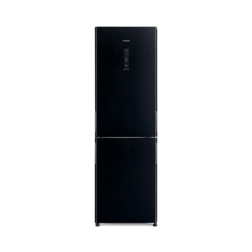 Hitachi Refrigerator - Glass Black - Bottom freezer