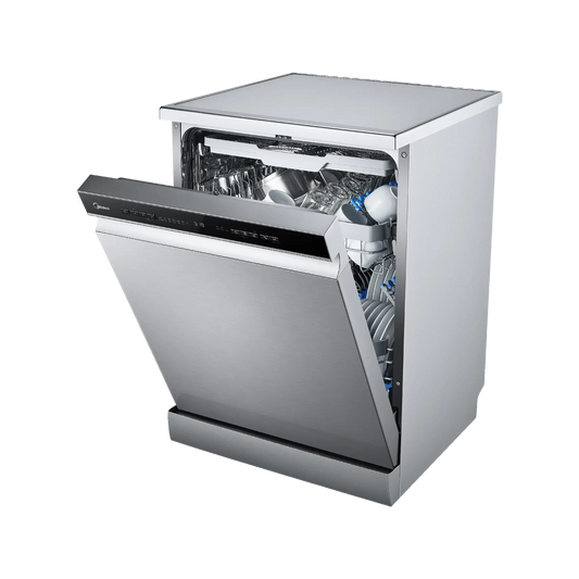 Midea Freestanding Smart Dishwasher 15 Place Setting with Dual Zone Wash - Stainless Steel WQP15-W7633D-SS