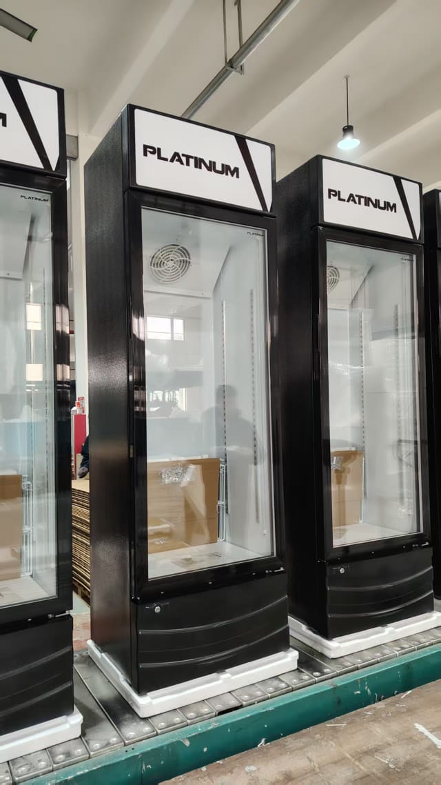 PLATINUM Glass Door Upright Display Fridge