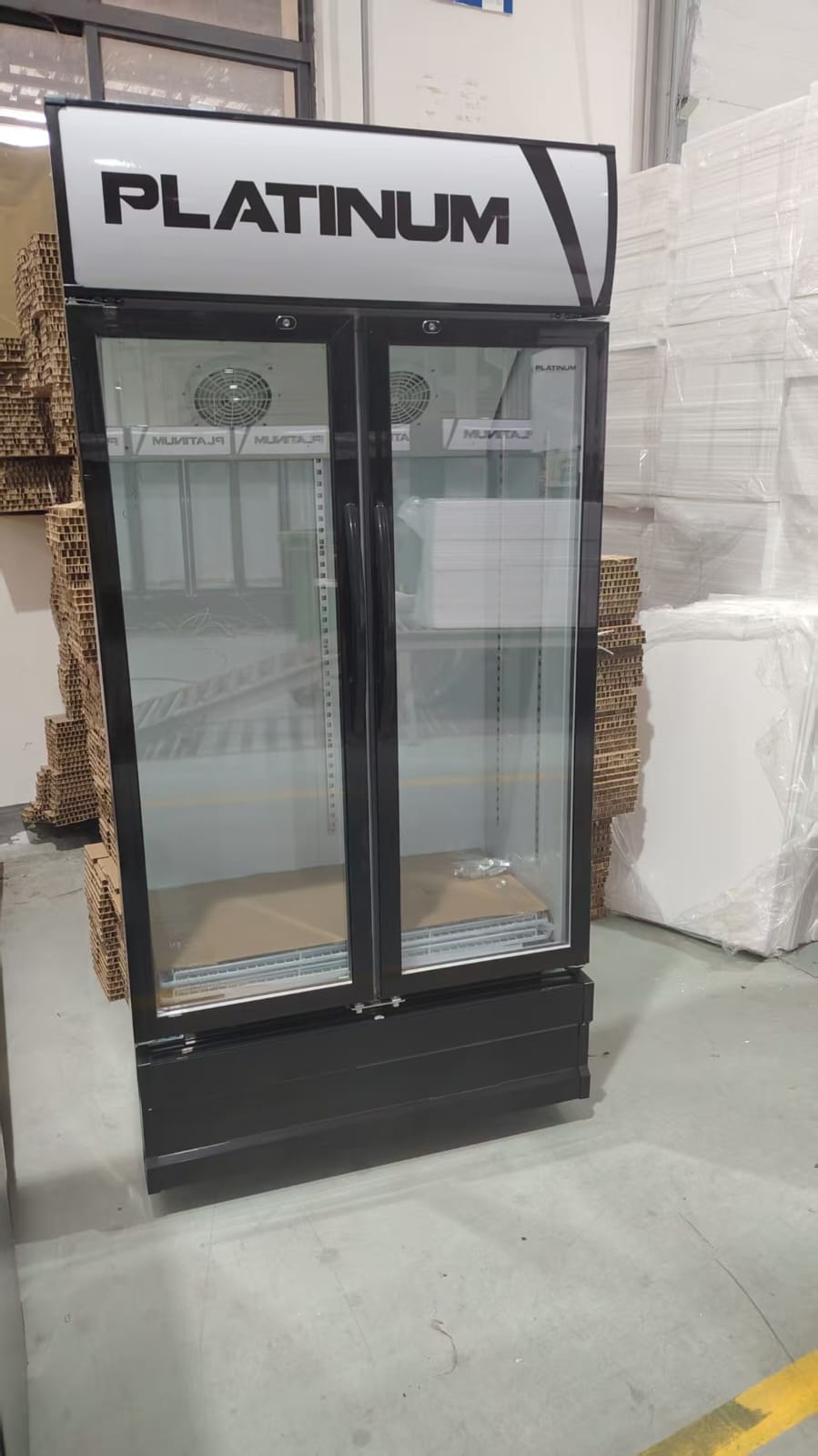 PLATINUM Glass Door Upright Display Fridge
