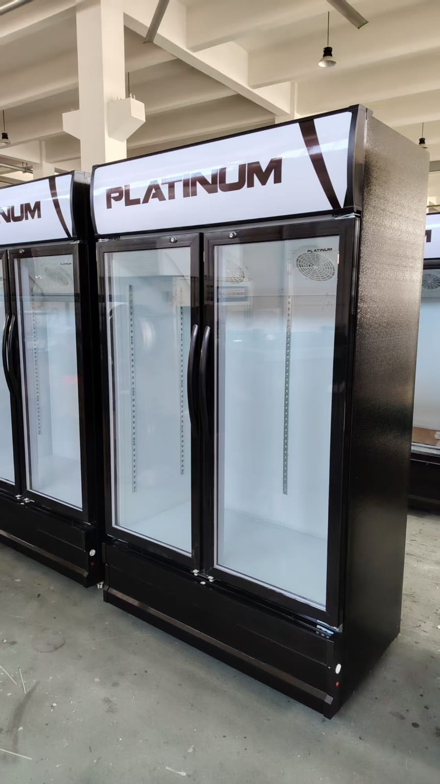 PLATINUM Glass Door Upright Display Fridge