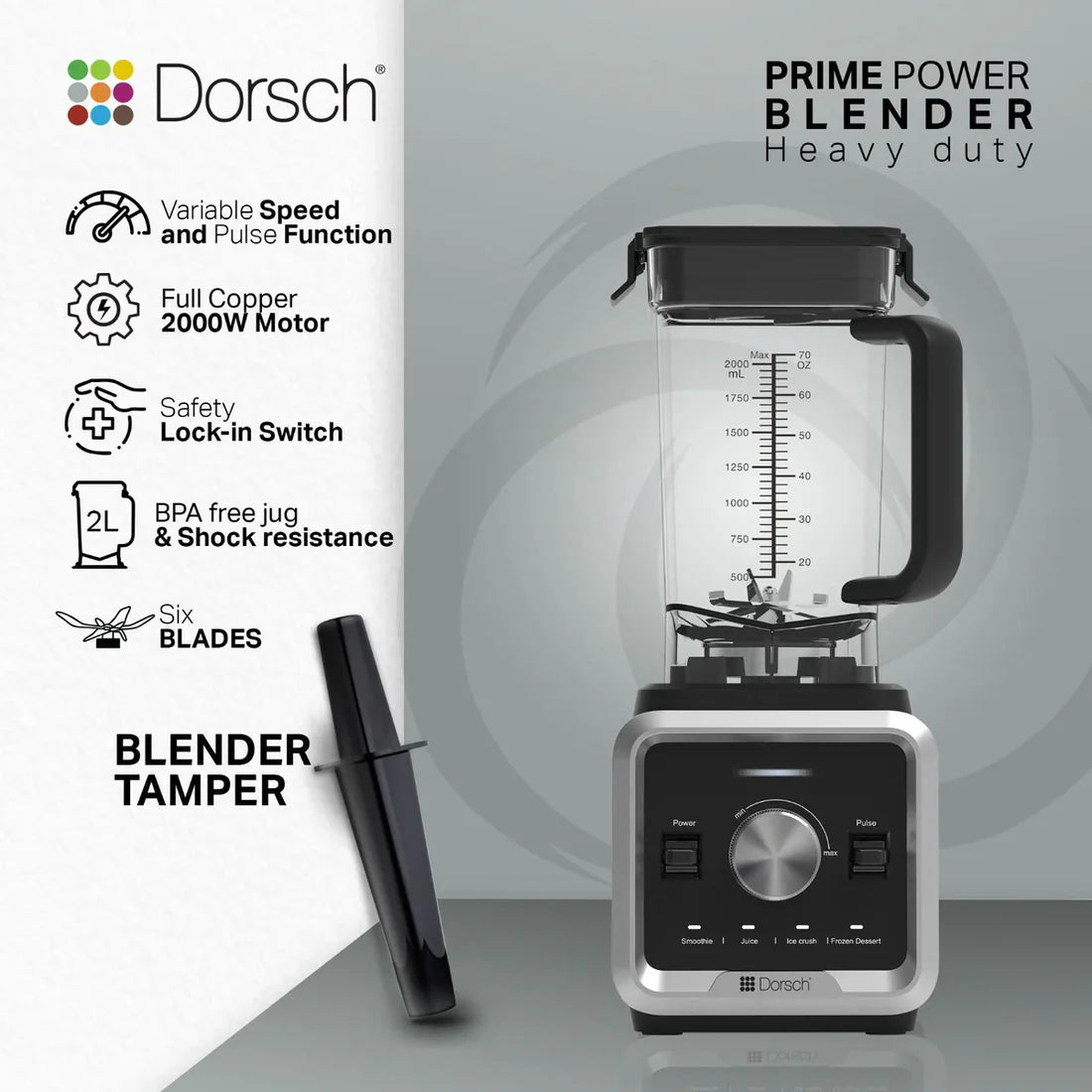 Dorsch Prime Power Blender 2 Liters - 2000W DH-07450