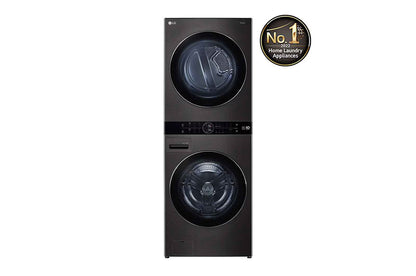LG WT2116BRK Single Unit Front Load 21/16kg LG WashTower™ with Centre Control™, Black Steel color