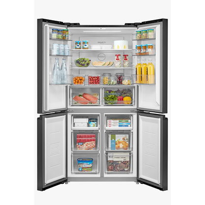 MIDEA FRIDGE 4 DOORS 22CFT GLASS BLACK