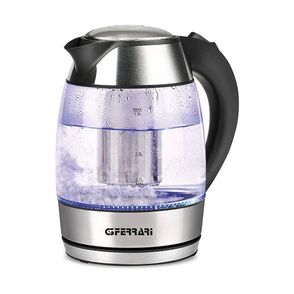 G3Ferrari G10066, BolleBlu Electric Glass Kettle and Teapot for Infusion Teas 1.8 Litre - Black