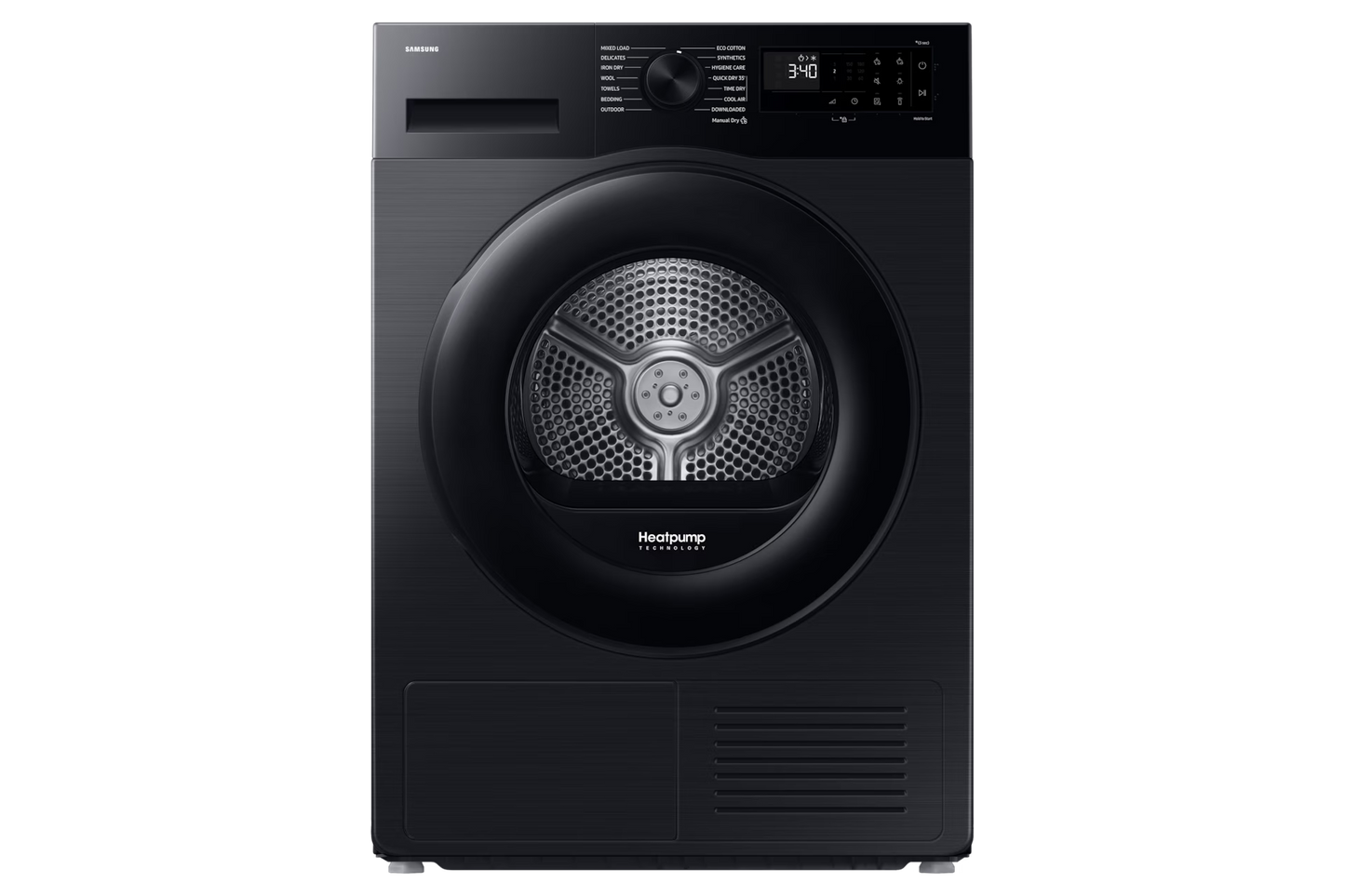 Samsung Series 5 AI Energy DV90DG52A0ABEU 9KG Heat Pump Tumble Dryer, Black, BMS WARRANTY